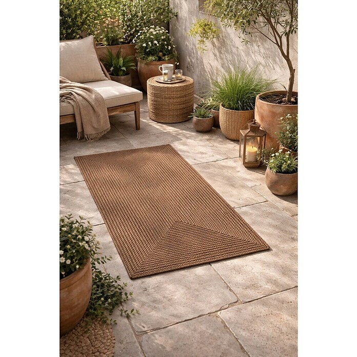Alfombra exterior In/Out Ebro (Marrón, 110 x 60 cm, 100% Polietileno) | BAUHAUS