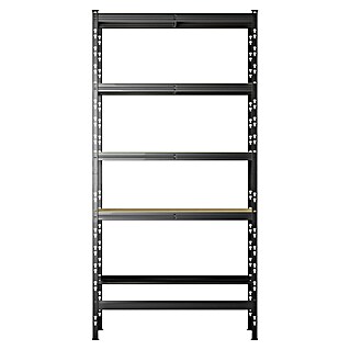 Regalux Metalen stellingkast (H x B x D: 180 x 93 x 40 cm, Draagvermogen per legbord: 175 kg, Aantal legborden: 5 st., Grijs, Insteken)