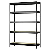 Regalux Schwerlastregal Rivet Atlas (H x B x T: 180 x 160 x 60 cm, Traglast pro Boden: 280 kg, Anzahl Böden: 4 Stk., Stecken, Schwarz) | BAUHAUS