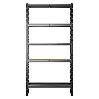 Regalux Metallregal (H x B x T: 180 x 93 x 40 cm, Traglast pro Boden: 175 kg, Anzahl Böden: 5 Stk., Grau, Stecken)