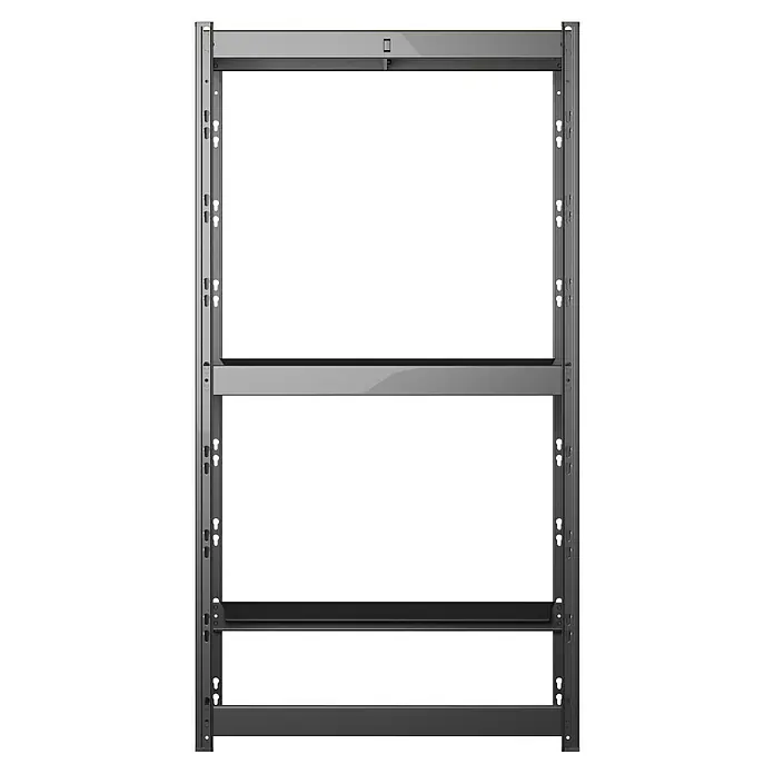 Regalux Getränkekistenregal - H x B x T: 133 x 70 x 32,5 cm, Traglast pro Boden: 50 kg, Anzahl Böden: 1 Stk., Stecken, Anthrazit - Dunkelgraues Metallregalgestell mit drei verstellbaren Ebenen.