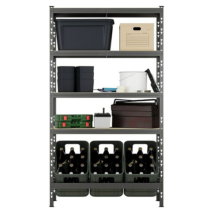 Regalux Metalni regal  (V x Š x DB: 180 x 93 x 40 cm, Nosivost po polici: 175 kg, Broj polica: 5 Kom., Uticanje) | BAUHAUS