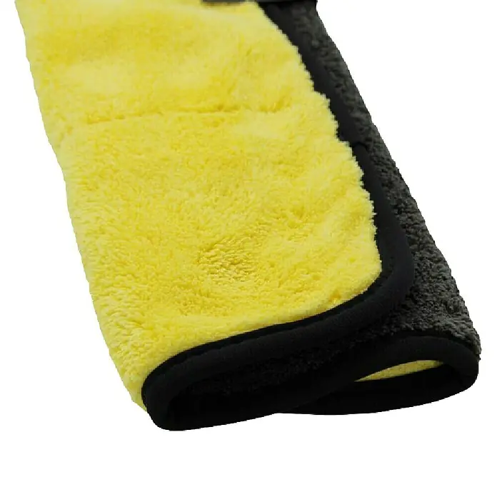 Rolmovil Bayeta de microfibra - 30 x 40 cm, Amarillo - Toalla de microfibra suave y plegada, de doble cara amarilla y gris oscuro, con ribete negro.