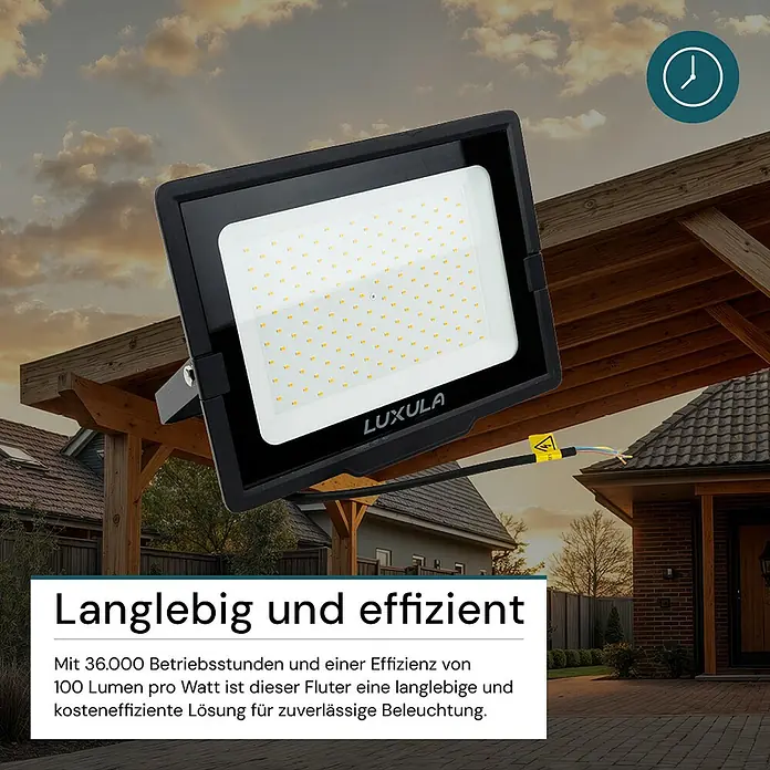 Luxula LED-Strahler - 150 W, 15.000 lm, 3.000 K, IP65