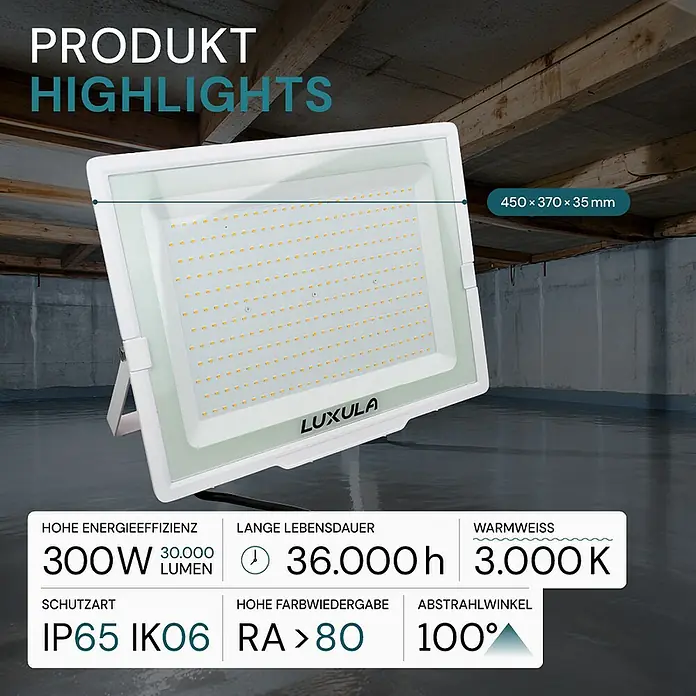 Luxula LED-Strahler - 300 W, 30.000 lm, IP65