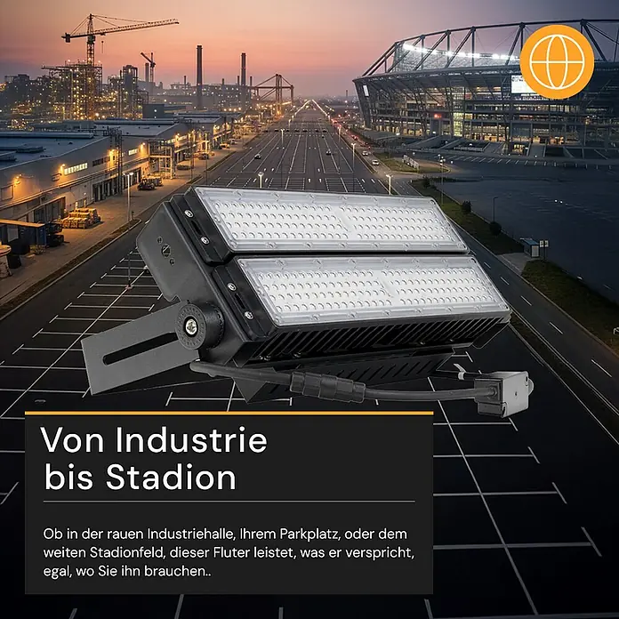 Enovalite LED-Strahler - 200 W, 26.000 lm, L x B x H: 39,5 x 15,8 x 7 cm, IP66