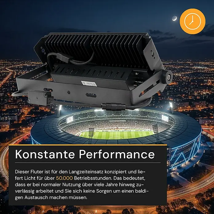 Enovalite LED-Strahler - 200 W, 26.000 lm, L x B x H: 39,5 x 15,8 x 7 cm, IP66