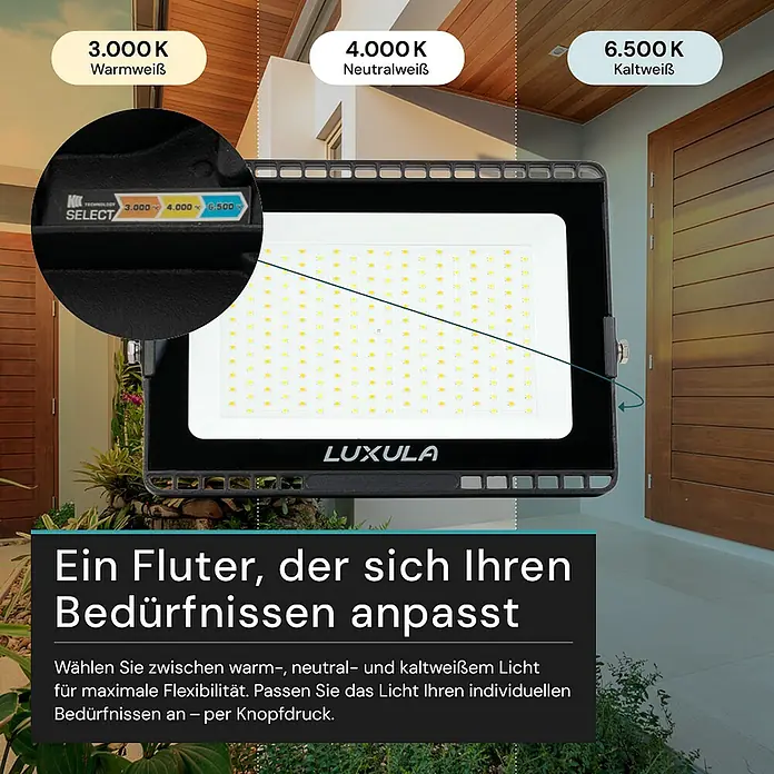 Luxula LED-Strahler - 100 W, 10.000 lm, IP65