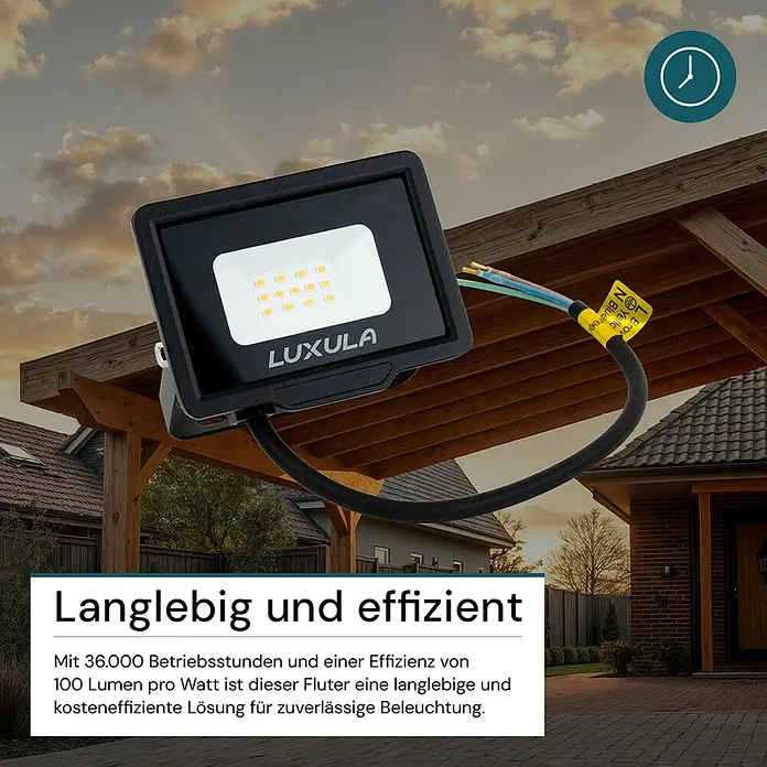 Luxula LED-Strahler - 10 W, 1.000 lm, 4.000 K, IP65