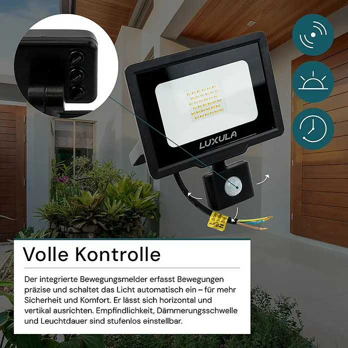 Luxula LED-Strahler - 30 W, 3.000 lm, 3.000 K, IP65