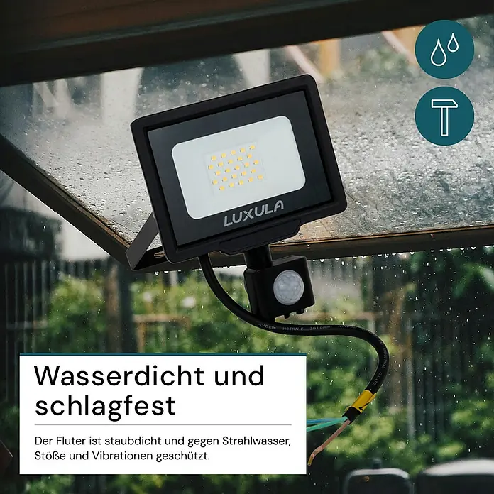 Luxula LED-Strahler - 20 W, 2.000 lm, 3.000 K, IP65