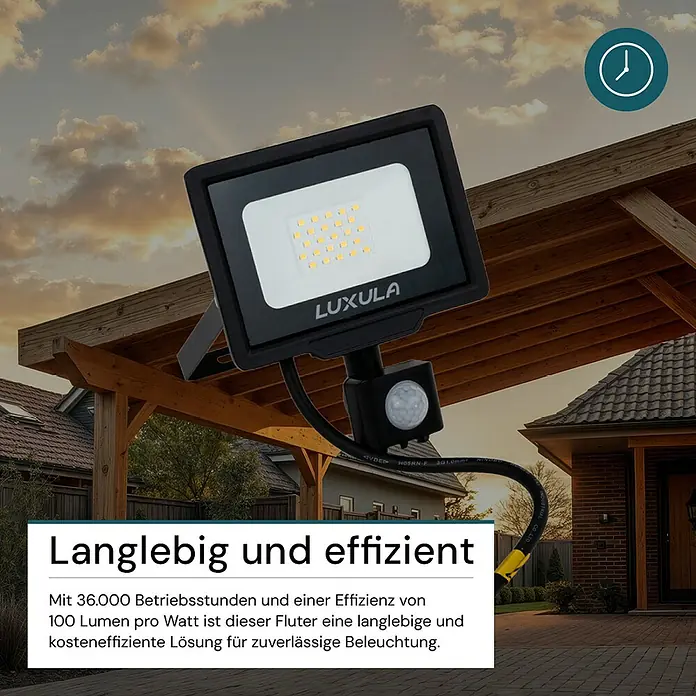 Luxula LED-Strahler - 20 W, 2.000 lm, 3.000 K, IP65