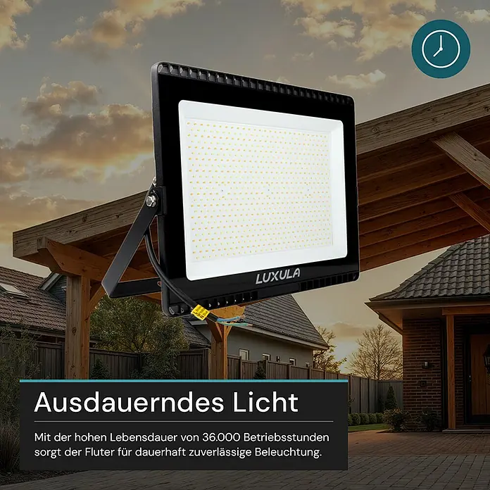 Luxula LED-Strahler - 300 W, 30.000 lm, L x B x H: 51,5 x 5 x 41 cm, IP65