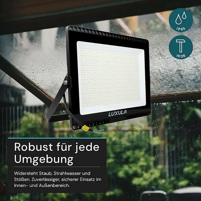 Luxula LED-Strahler - 300 W, 30.000 lm, L x B x H: 51,5 x 5 x 41 cm, IP65