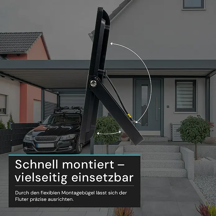 Luxula LED-Strahler - 300 W, 30.000 lm, L x B x H: 51,5 x 5 x 41 cm, IP65