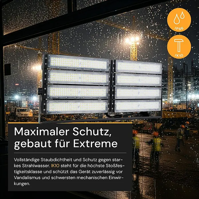 Enovalite LED-Strahler - 800 W, 104.000 lm, L x B x H: 84 x 31,9 x 7 cm, IP66