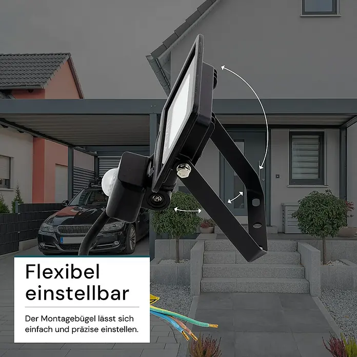 Luxula LED-Strahler - 10 W, 1.000 lm, 4.000 K, L x B x H: 10,8 x 5,5 x 15,5 cm, IP65