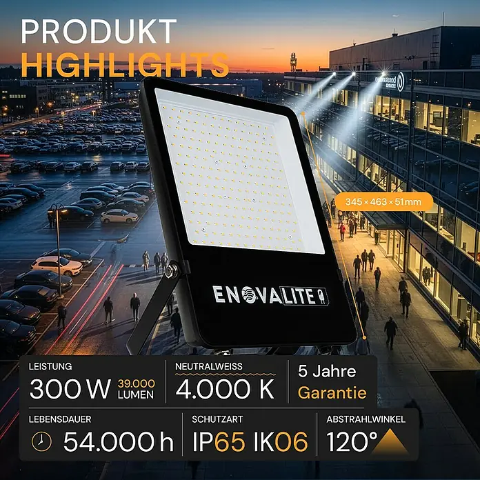 Enovalite LED-Strahler - 300 W, 39.000 lm, IP65