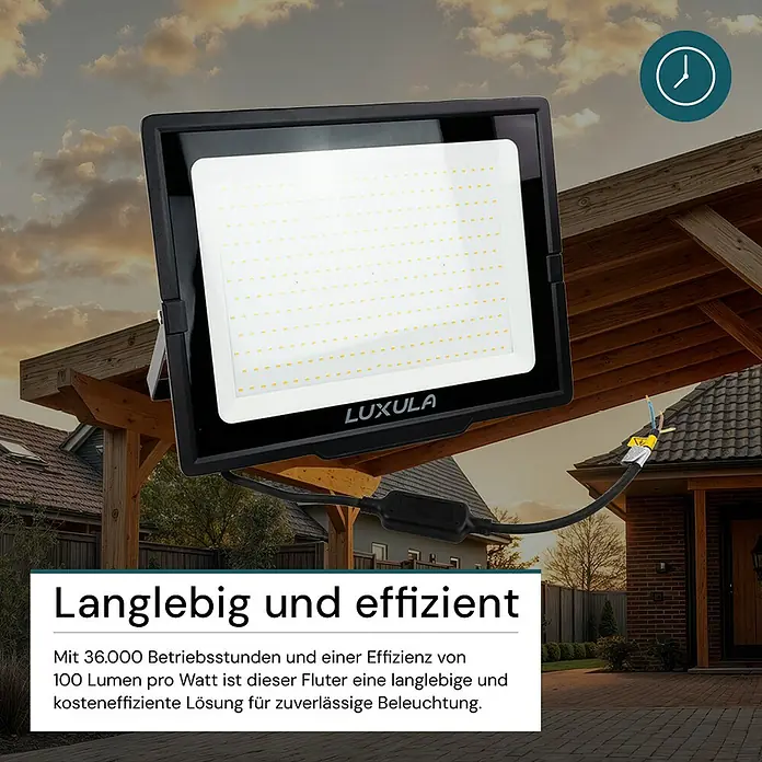 Luxula LED-Strahler - 300 W, 30.000 lm, 3.000 K, IP65