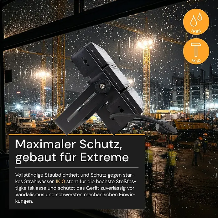 Enovalite LED-Strahler - 300 W, 39.000 lm, L x B x H: 39,5 x 23,8 x 7 cm, IP66