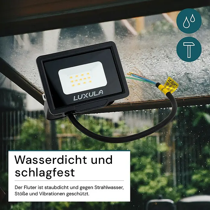 Luxula LED-Strahler - 10 W, 1.000 lm, 3.000 K, IP65