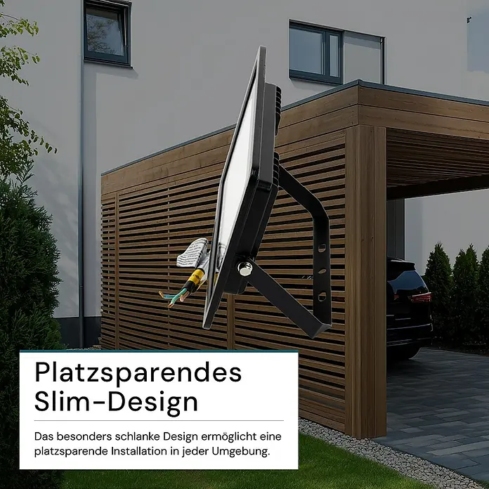 Luxula LED-Strahler - 30 W, 3.000 lm, 4.000 K, L x B x H: 18,7 x 2,4 x 16,7 cm, IP65