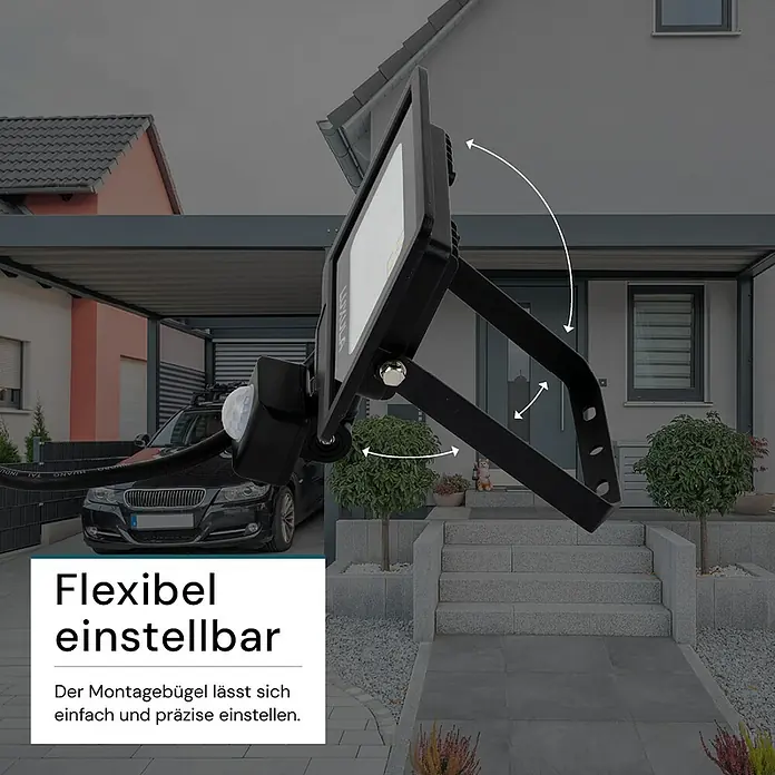 Luxula LED-Strahler - 20 W, 2.000 lm, 4.000 K, L x B x H: 14,3 x 5,5 x 18 cm, IP65