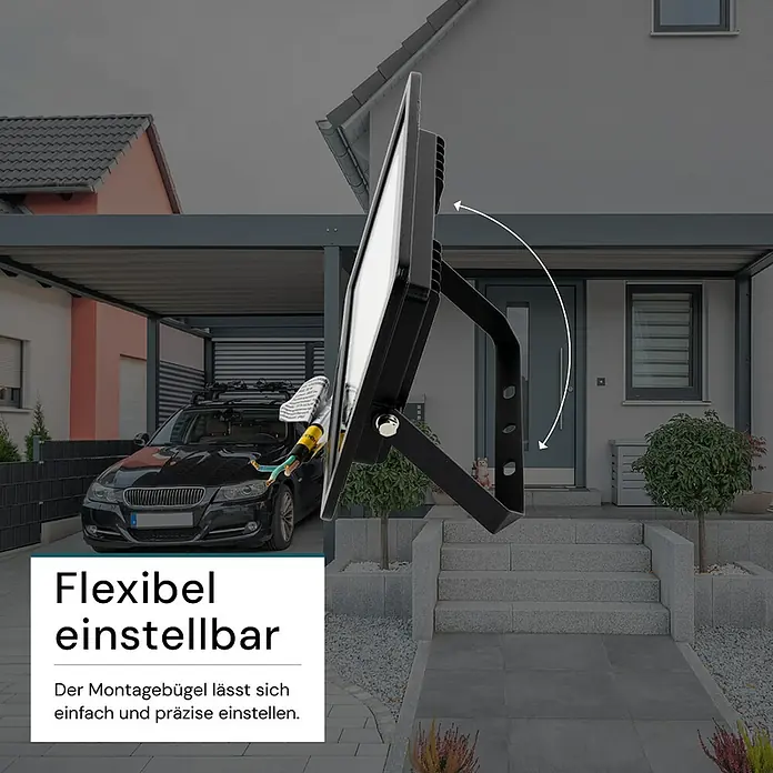 Luxula LED-Strahler - 30 W, 3.000 lm, 3.000 K, L x B x H: 18,7 x 2,4 x 16,7 cm, IP65