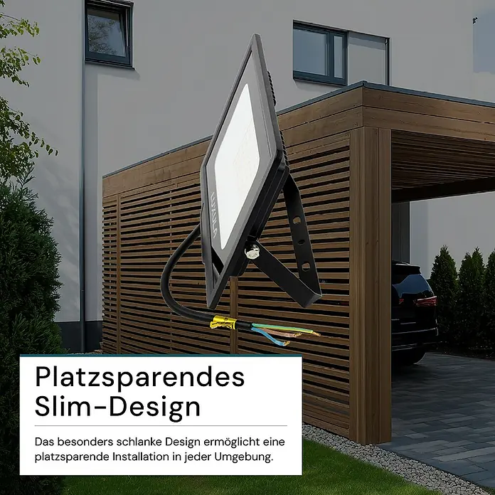 Luxula LED-Strahler - 50 W, 5.000 lm, 4.000 K, L x B x H: 21,7 x 2,6 x 18,5 cm, IP65