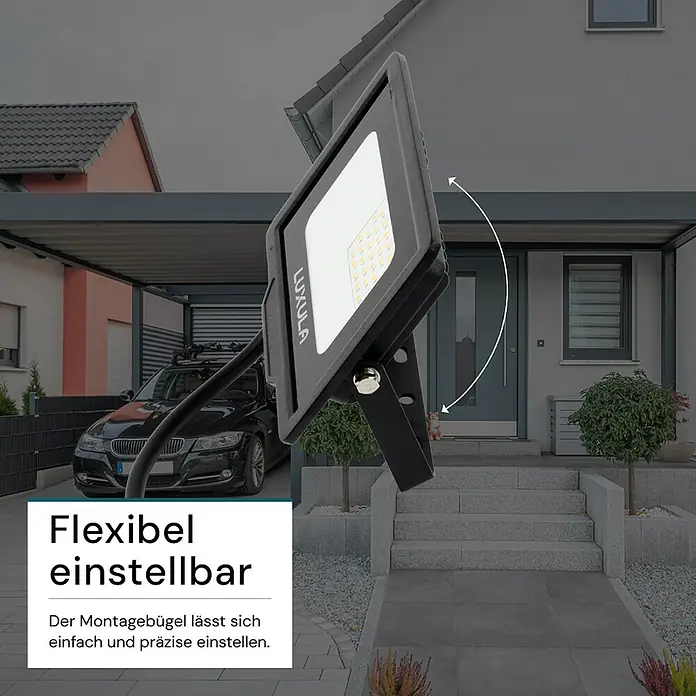 Luxula LED-Strahler - 20 W, 2.000 lm, 3.000 K, L x B x H: 14,3 x 2,4 x 13 cm, IP65