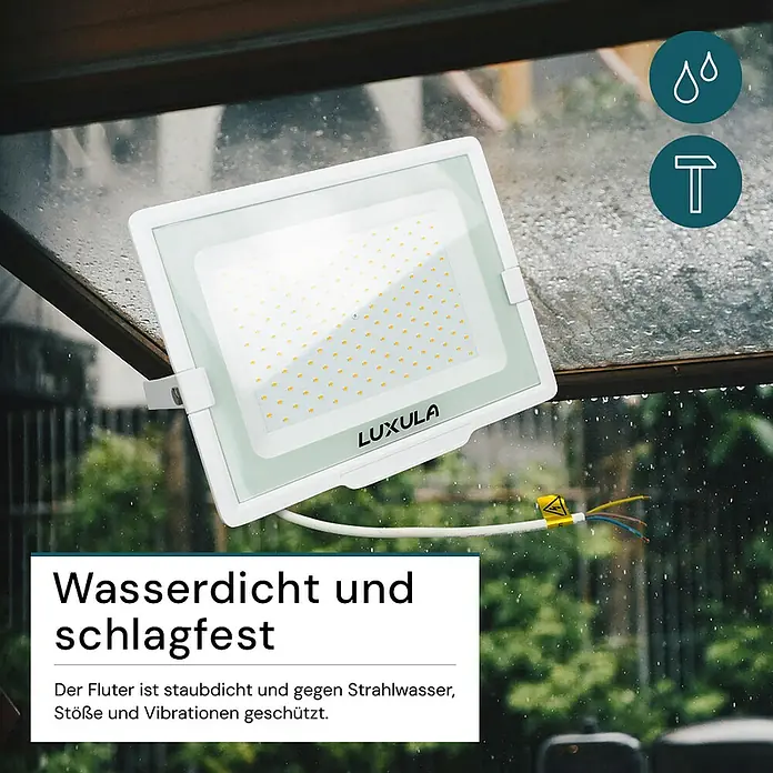 Luxula LED-Strahler - 150 W, 15.000 lm, L x B x H: 32,8 x 3,5 x 27,5 cm, IP65