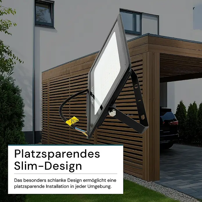 Luxula LED-Strahler - 100 W, 10.000 lm, 4.000 K, L x B x H: 28,7 x 3,2 x 23,2 cm, IP65