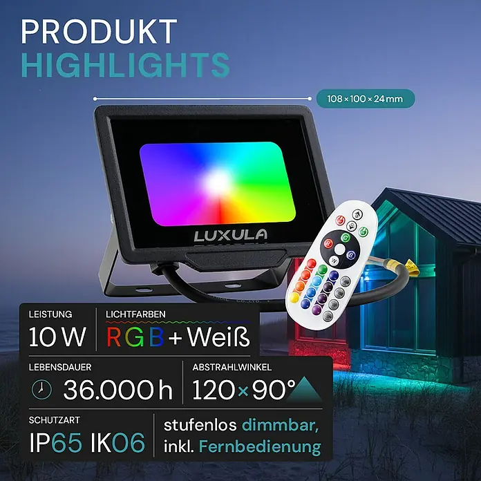 Luxula LED-Strahler - 10 W, IP65