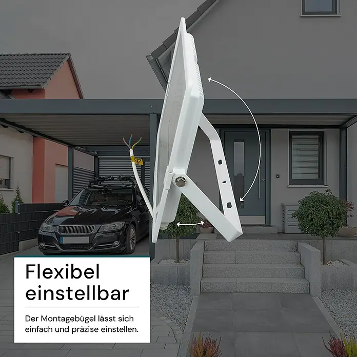 Luxula LED-Strahler - 200 W, 20.000 lm, L x B x H: 38,2 x 3,5 x 31,7 cm, IP65