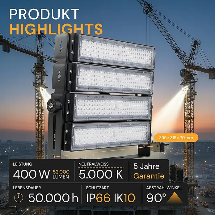 Enovalite LED-Strahler - 400 W, 52.000 lm, IP66