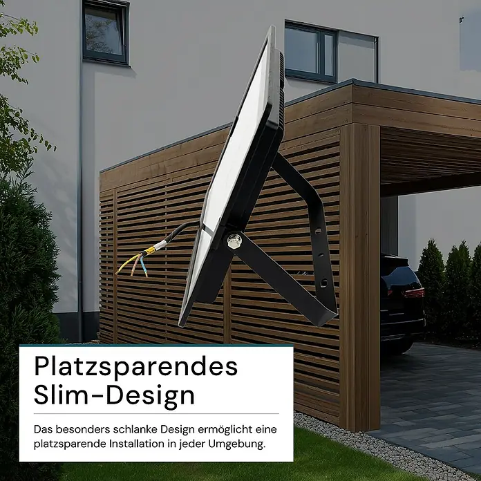 Luxula LED-Strahler - 200 W, 20.000 lm, 4.000 K, L x B x H: 38,2 x 3,5 x 31,7 cm, IP65