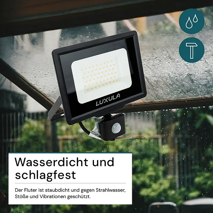 Luxula LED-Strahler - 50 W, 5.000 lm, 3.000 K, IP65