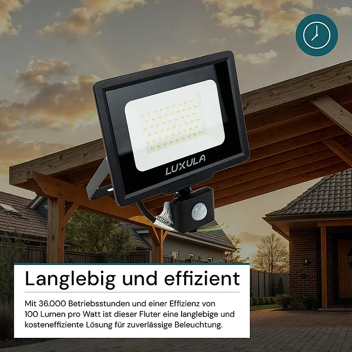 Luxula LED-Strahler - 50 W, 5.000 lm, 3.000 K, IP65