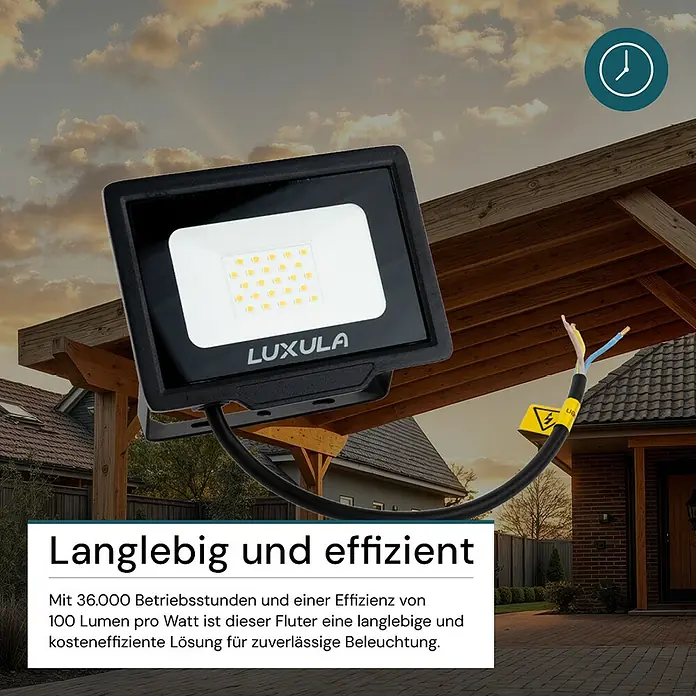 Luxula LED-Strahler - 20 W, 2.000 lm, 4.000 K, IP65