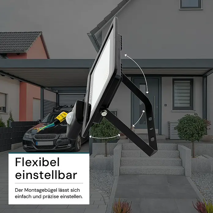 Luxula LED-Strahler - 30 W, 3.000 lm, 4.000 K, L x B x H: 18,7 x 4,5 x 21 cm, IP65