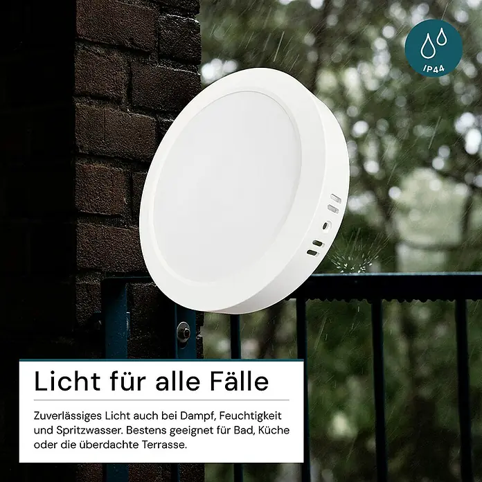 Luxula LED-Wand- & Deckenleuchte - 6 W, L x B x H: 10,9 x 10,9 x 2,8 cm, Weiß, Weiß, Mehrfarbig