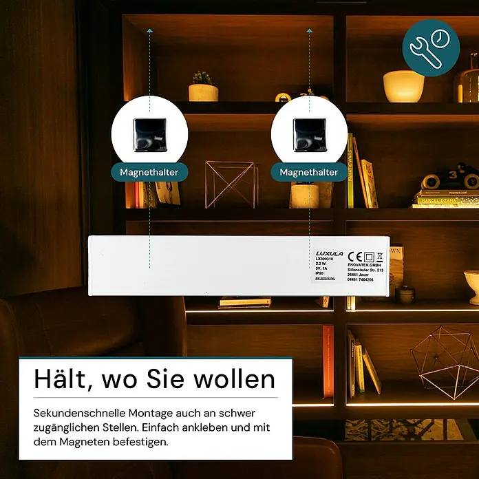 Luxula LED-Unterbauleuchte - Lichtfarbe: Mehrfarbig, 2 W