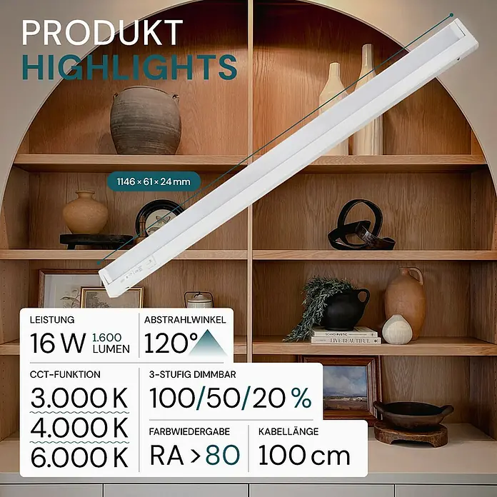 Luxula LED-Unterbauleuchte - Lichtfarbe: Mehrfarbig, 16 W