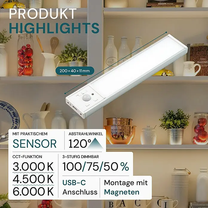 Luxula LED-Unterbauleuchte - Lichtfarbe: Mehrfarbig, 2 W