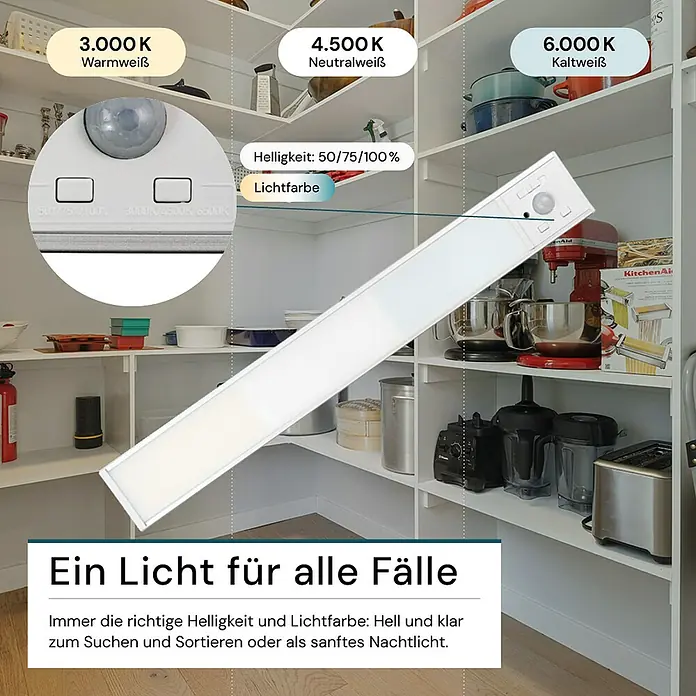 Luxula LED-Unterbauleuchte - Lichtfarbe: Mehrfarbig, 3 W