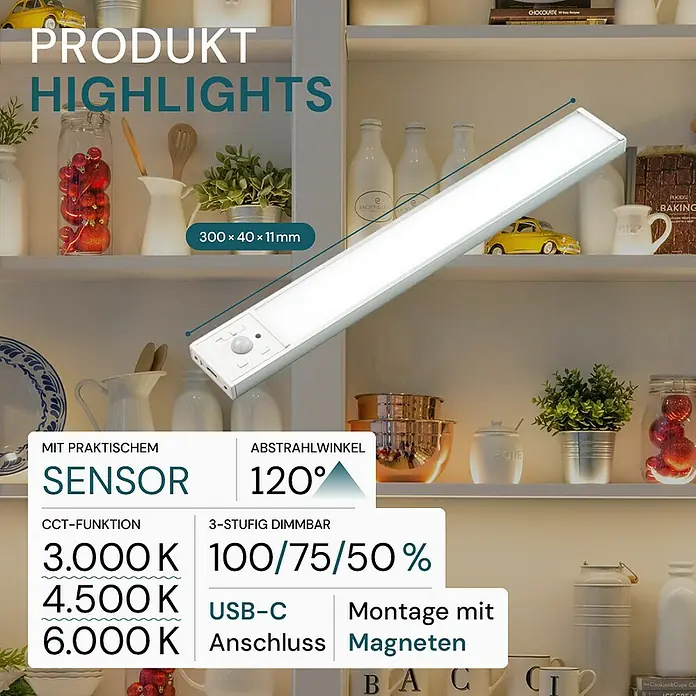 Luxula LED-Unterbauleuchte - Lichtfarbe: Mehrfarbig, 3 W
