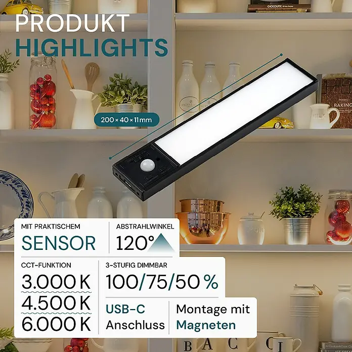 Luxula LED-Unterbauleuchte - Lichtfarbe: Mehrfarbig, 2 W