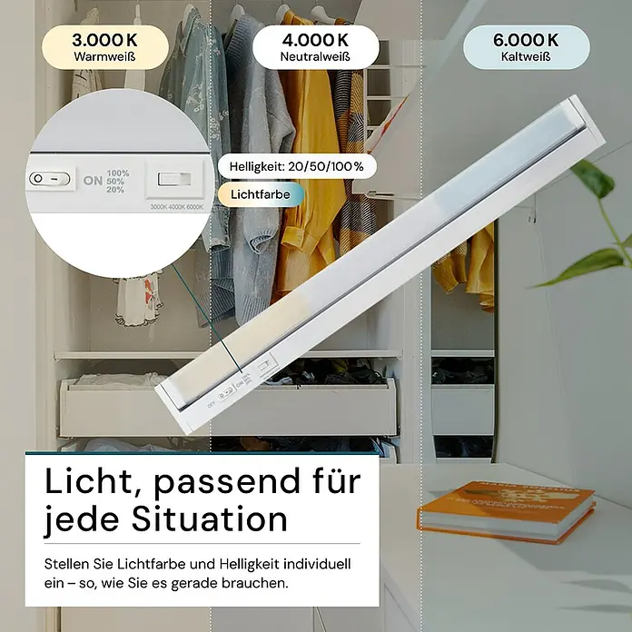 Luxula LED-Unterbauleuchte - Lichtfarbe: Mehrfarbig, 8 W