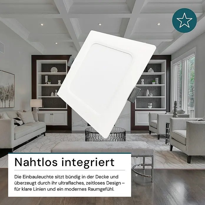 Luxula Einbauleuchte - 18 W, Weiß