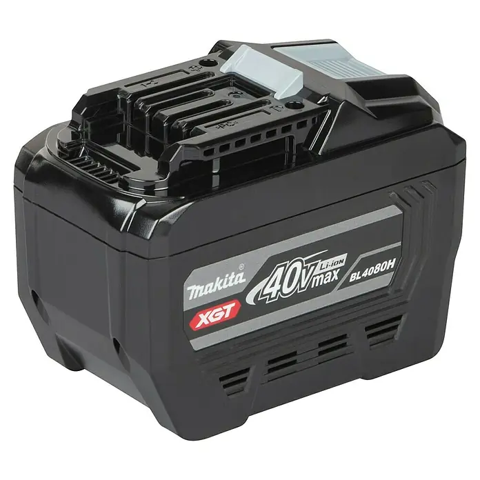 Makita XGT 40V max. Akku BL4080H - 40 V, 8 Ah - Schwarzer Makita XGT 40V max Li-Ion Akku, Modell BL4080H, für Elektrowerkzeuge.